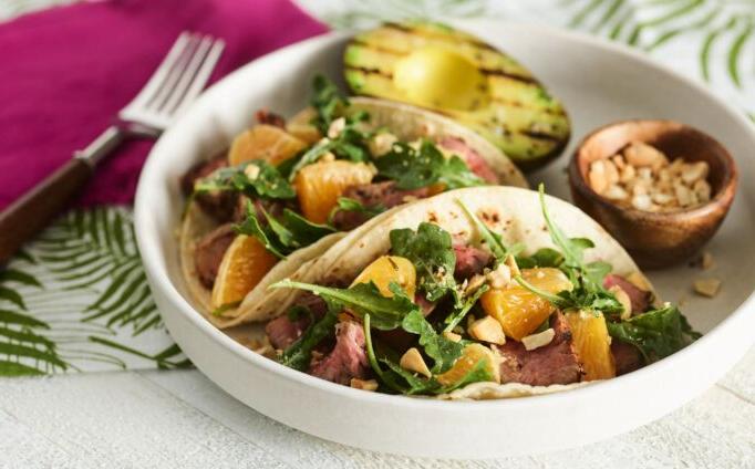 Cali-Caribbean Steak Street Tacos